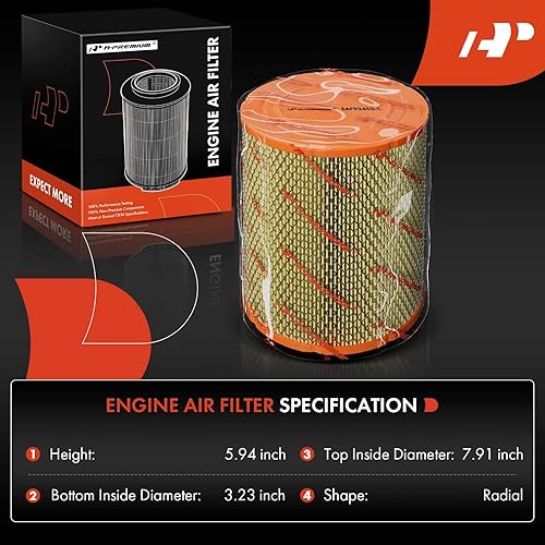 Miniatura 2 de A-Premium Filtro de aire de motor compatible con Buick Rainier y Chevrolet Trailblazer y GMC Envoy y Isuzu Ascender y Oldsmobile Bravada y Saab 9-7x