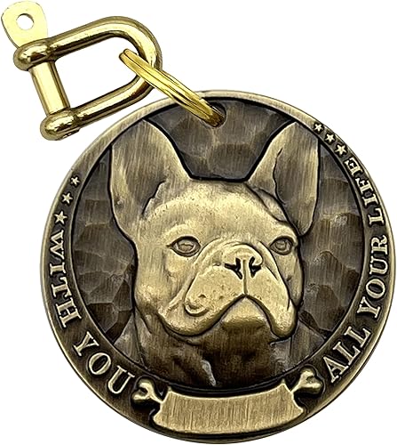 Etiquetas de identificación vintage de cobre puro para mascotas, etiquetas para perro personalizadas, patrón de mascotas en relieve tridimensional,