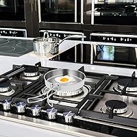 Vista 7 de Sartén pequeña para acampar, sartén portátil de acero inoxidable de 5.8 pulgadas para cocinar al aire libre con mango plegable, mini sartén