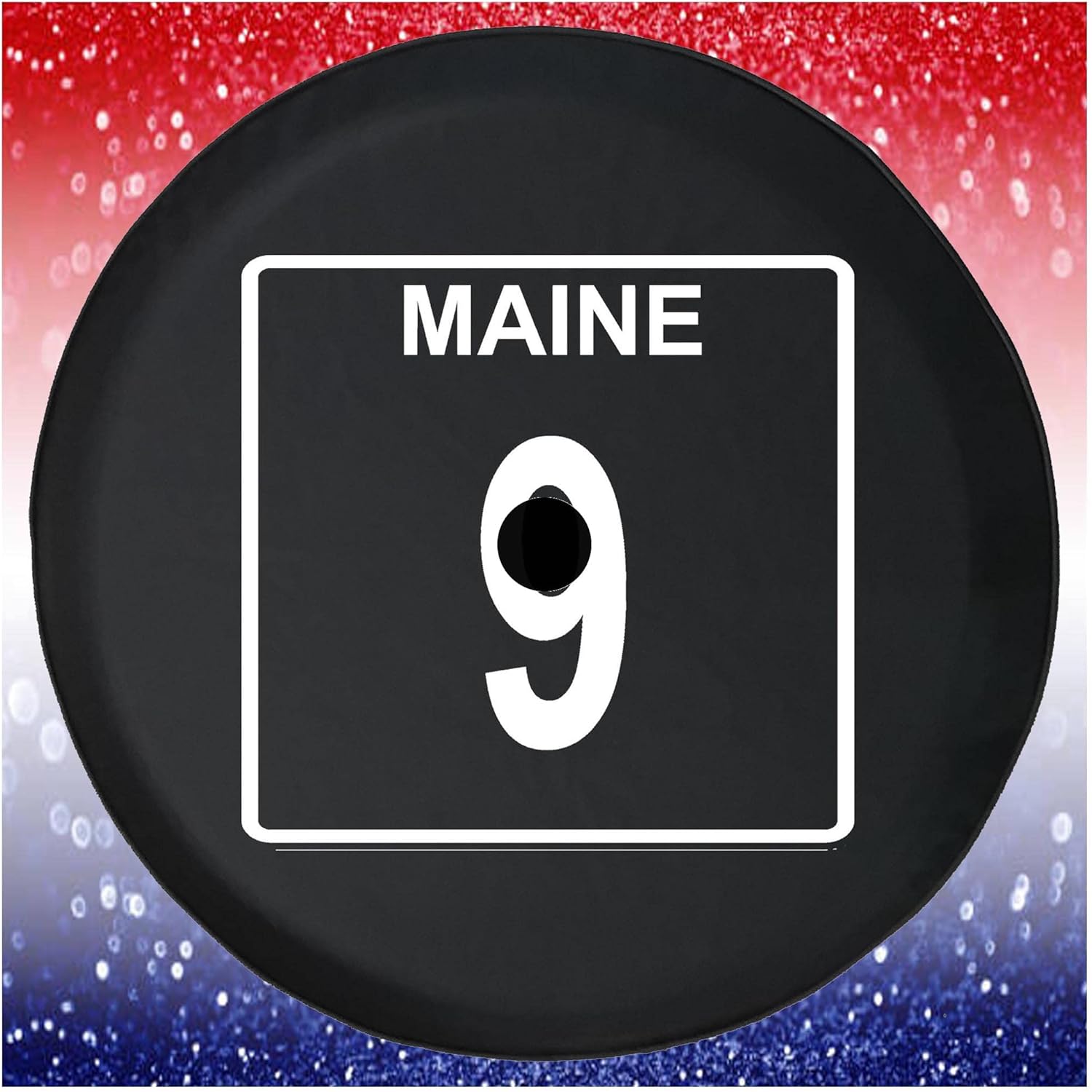 Spare Tire Cover Maine State Route 9 Black Accessories for Trailers Trucks SUVs RV Campers 28-29 Inch
