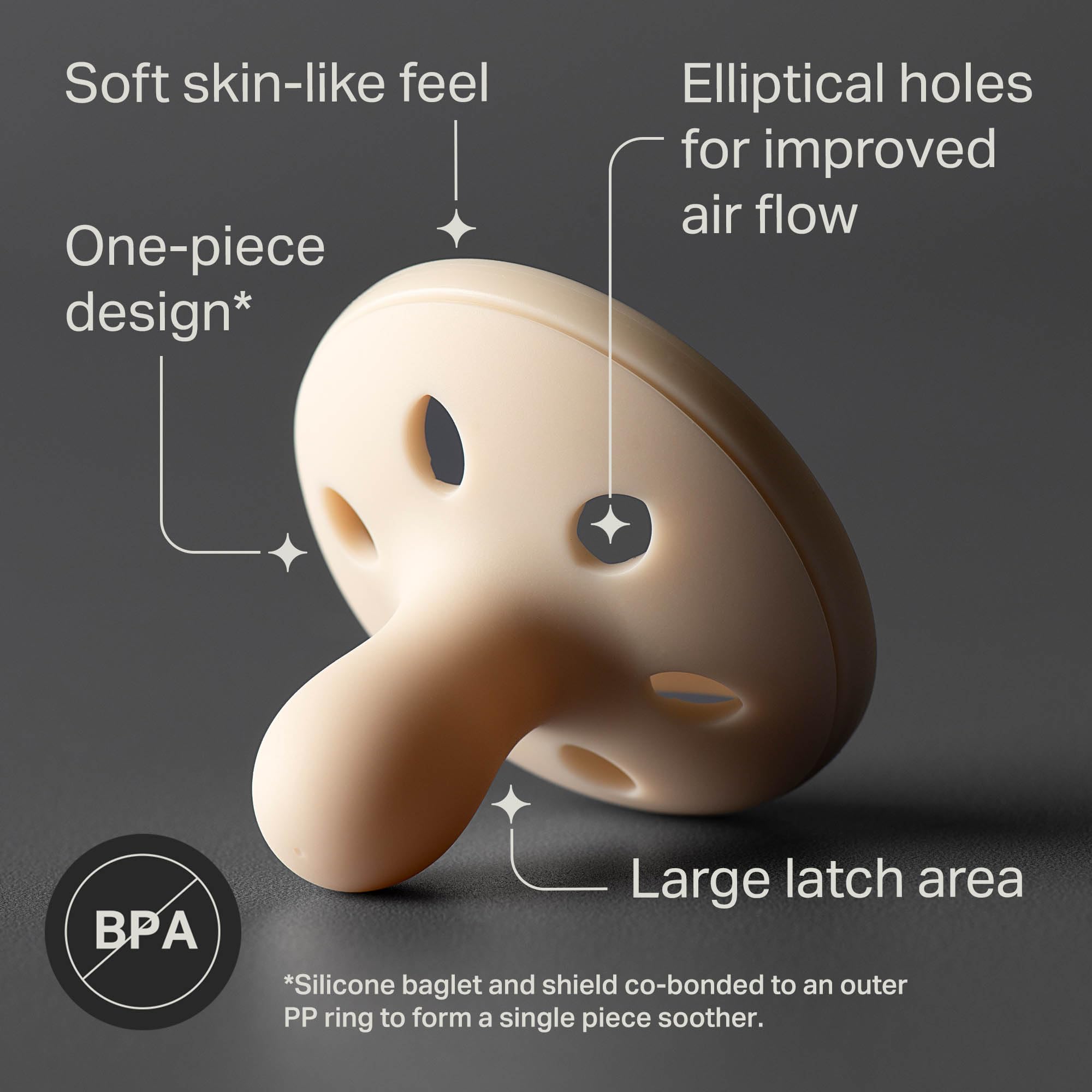 Tommee Tippee Breast-Like Dummy, 6-18m, 4-Pack, Lightweight, One-Piece Silicone Design, Symmetrical Teat, Multi - Image 4