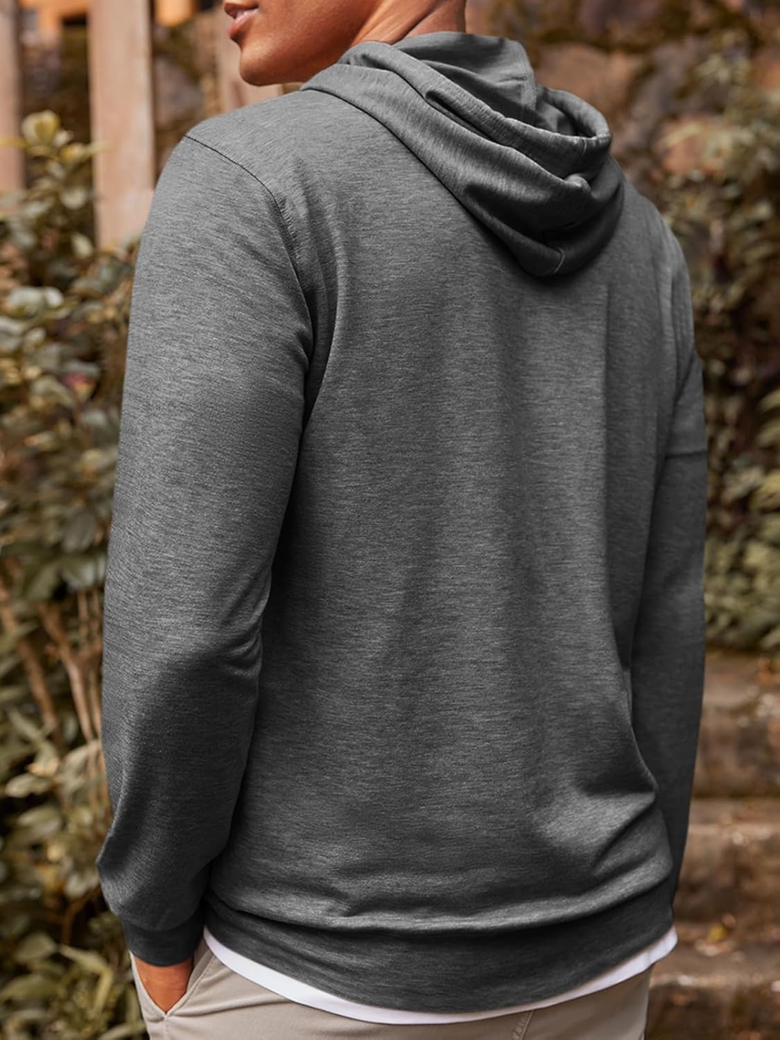 Runcati Mens Lightweight Hoodies Pullover Long Sleeve Casual Workout Athletic Shirt Hooded Sweatshirts - Image 3