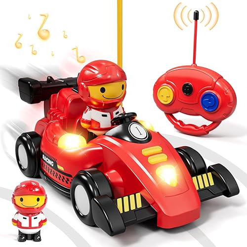 Lehoo Castle Remote Control Car for Toddlers, Race RC Cars with Realistic Sound Effects & Lights, Toddler Boy Toys, 3 4 5 Year Old Boy Birthday Gift