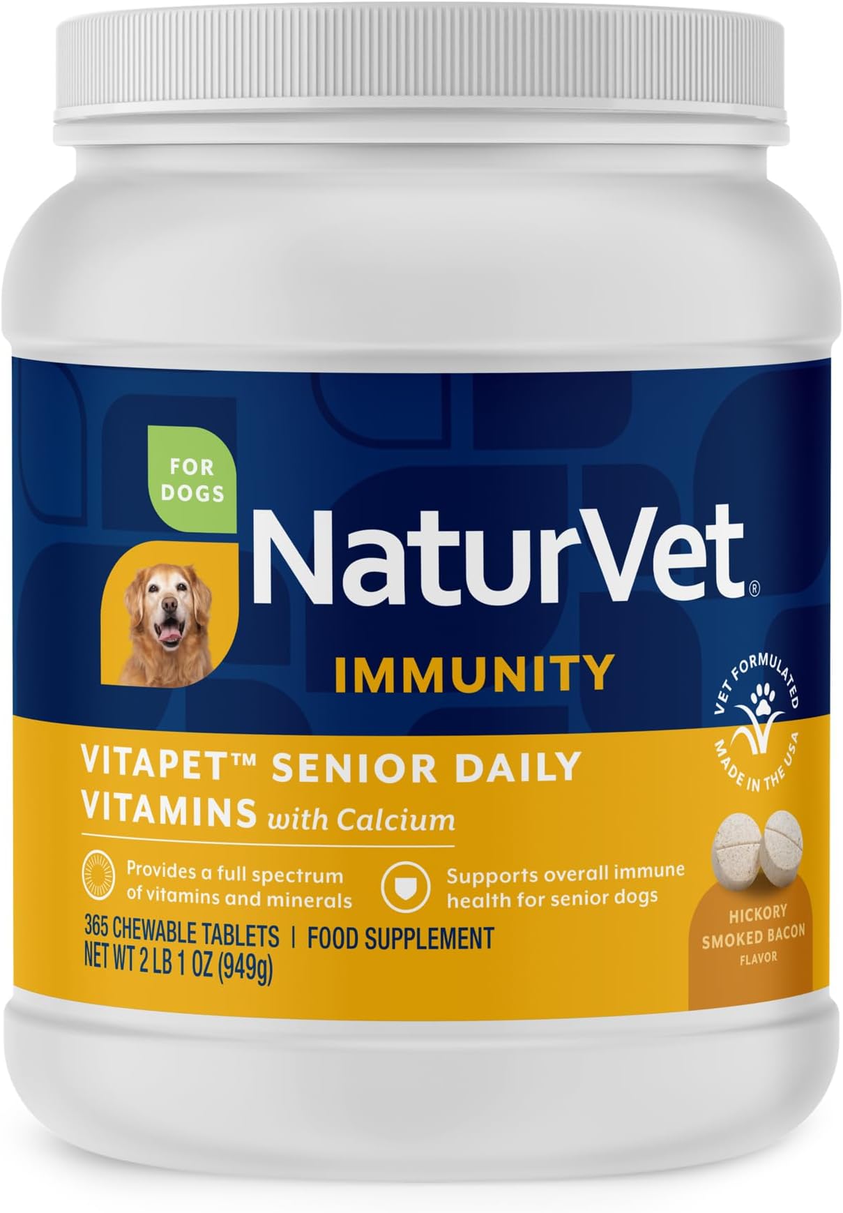 Naturvet - Vitapet Senior Daily Vitamins Plus Glucosamine For Dogs 365