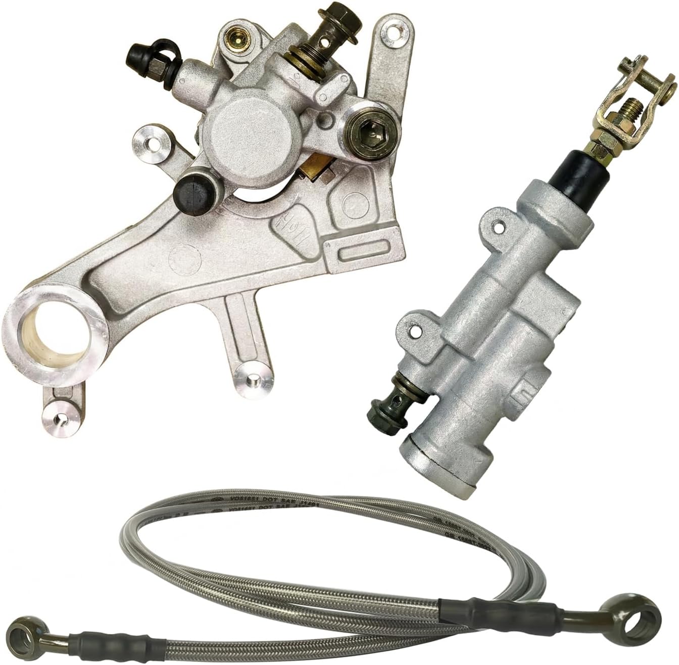 Rear Brake Caliper & Master Cylinder Hose Line Assembly Kit –Compatible with Honda CR125 CR250 CRF250 CRF450 (2017-2020) – Replaces OEM #43150-KRN-711, 43500-KZ4-J41, 43500-KZ4-J43