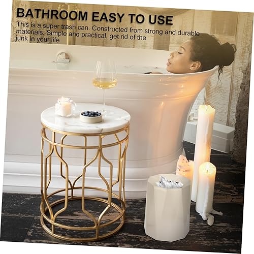 Miniatura 6 de Alipis Bote de basura dorado para cocina, cubo de basura para dormitorio, papelera, papelera, oficina, baño, papelera, oficina, papelera, cubo de