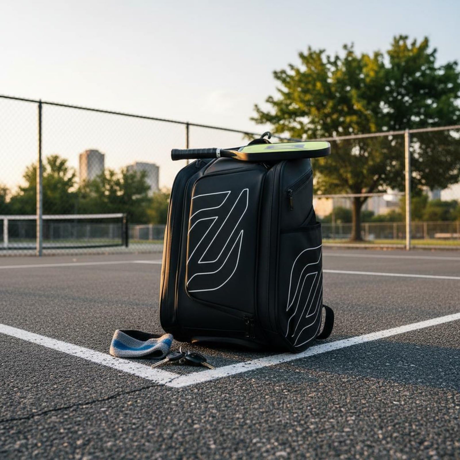 Zaino per Racchetta Borsa Sportiva Zaino Tennis Zaino Pickleball Borsa Badminton Resistente con Tessuto Impermeabile Spallacci Confortevole Tasche