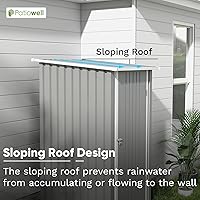 Vista 8 de Patiowell - Cobertizo de almacenamiento al aire libre de 3 x 3 pies, pequeño cobertizo de almacenamiento de herramientas de jardín con techo