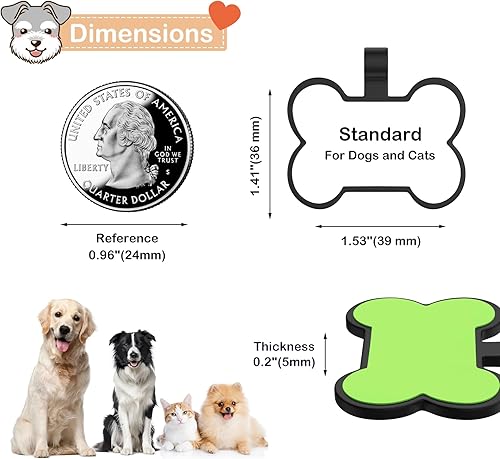 Miniatura 2 de Etiquetas de silicona para perros  Etiquetas de perro de GISUERY grabadas para mascotas  Placa silenciosa para perro con 48 iconos  Etiqueta de