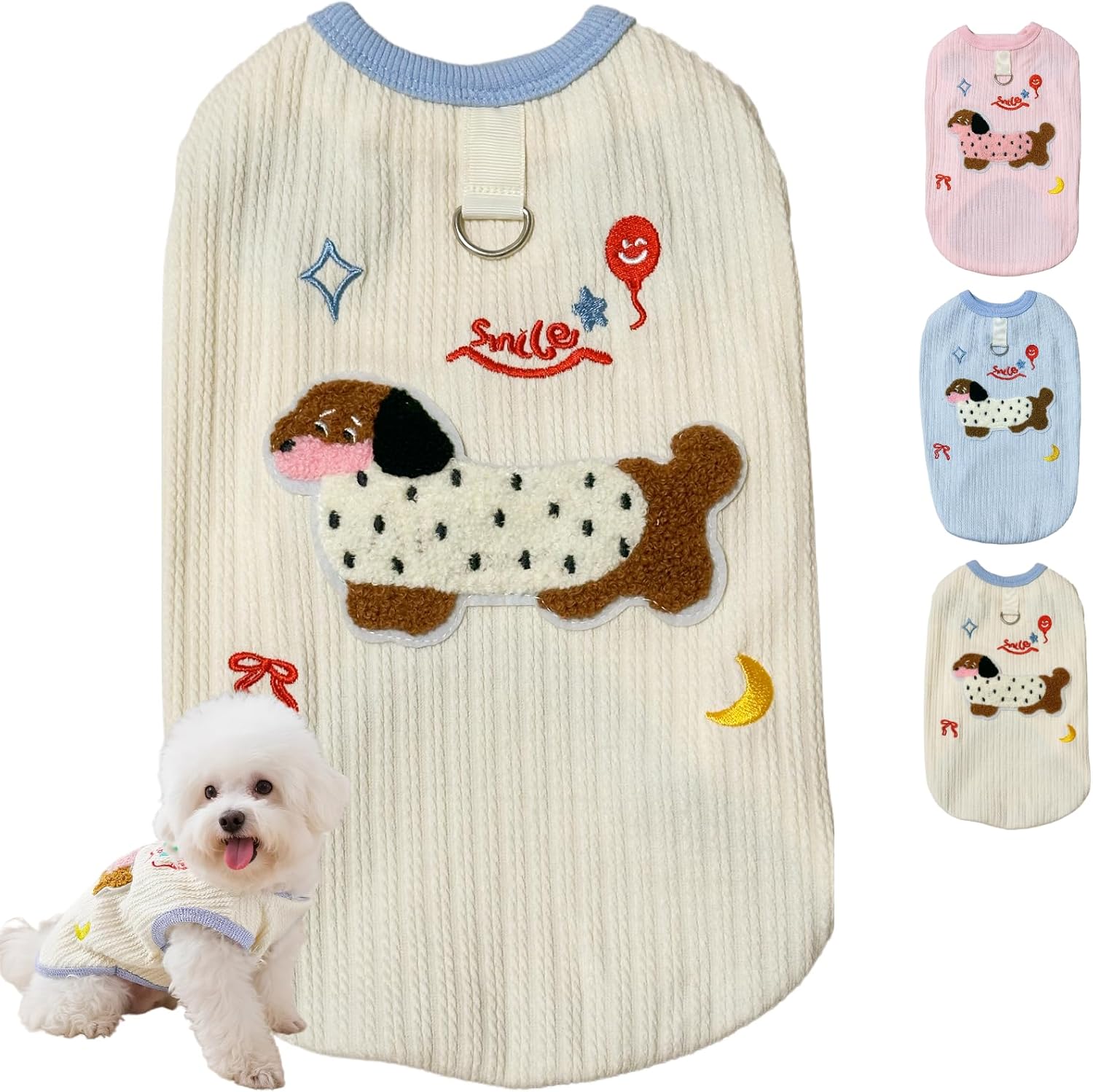 Ropa Cute Pet Apparel Algodón Perro Sin Mangas Pullover Beige Talla M