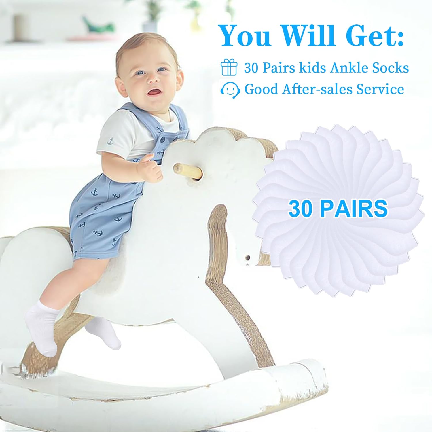 Toddler Socks 30 Pairs Kids Low Cut Socks for Boys Girls 1-14 Years Old Baby Children No Show Ankle Socks Set - Image 7