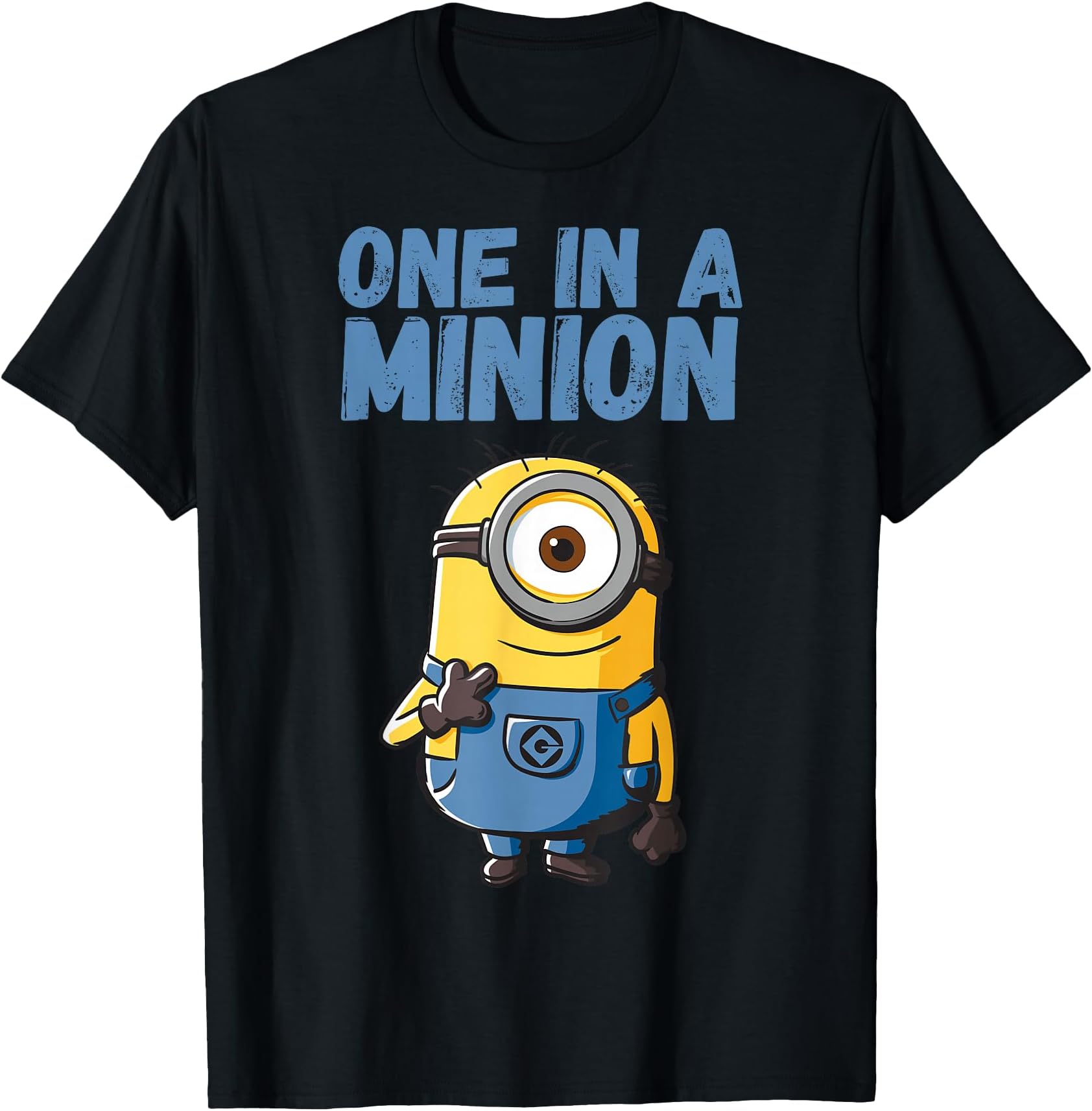 Despicable Me One In A Minion Blue Minion Drawing T-Shirt