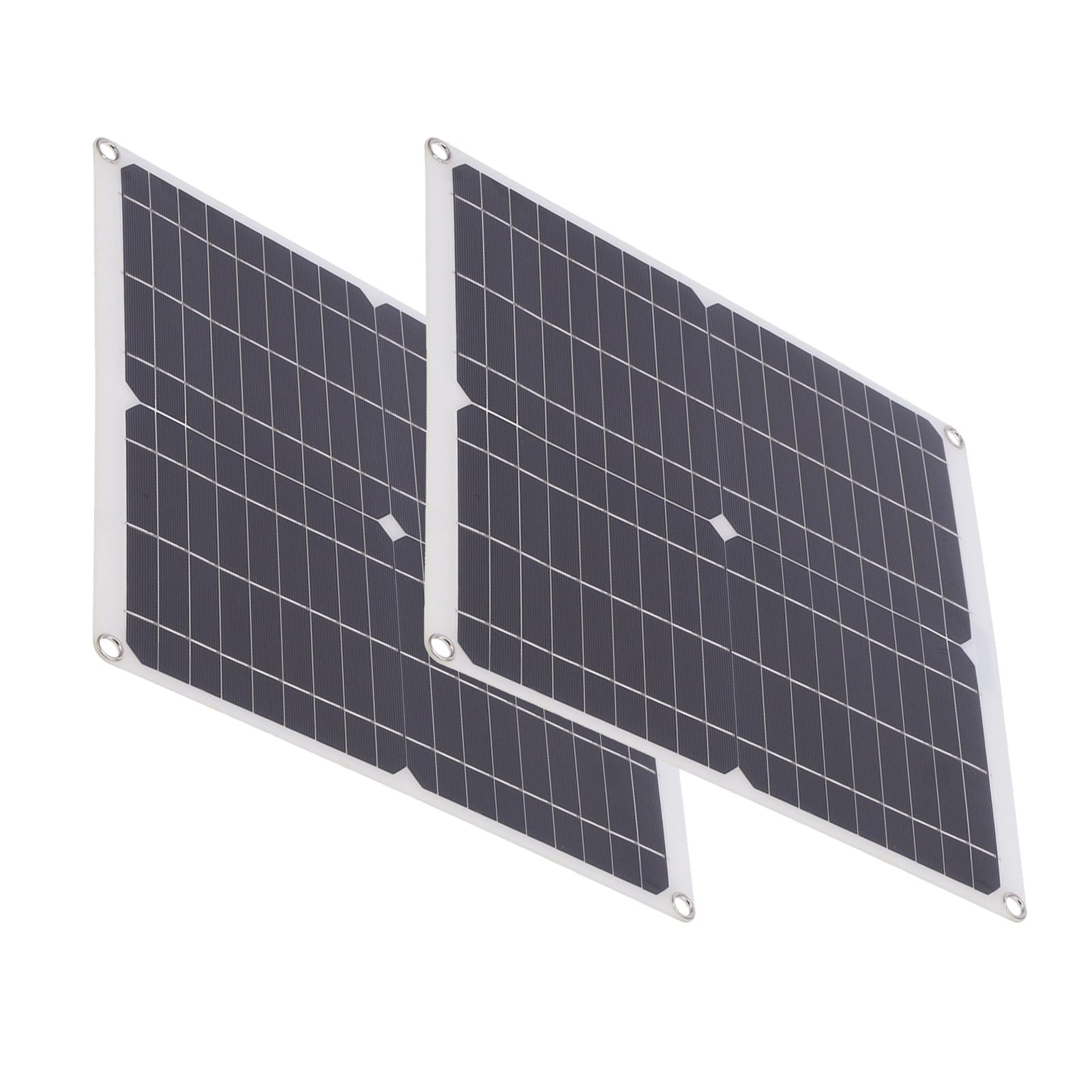 Aramox Kit de Panel Solar Módulo Solar Monocristalino 2 X 25 W 20 V con Controlador de Carga 60 A USB Dual Ligero Portátil para Camping Senderismo RV Carga de Emergencia