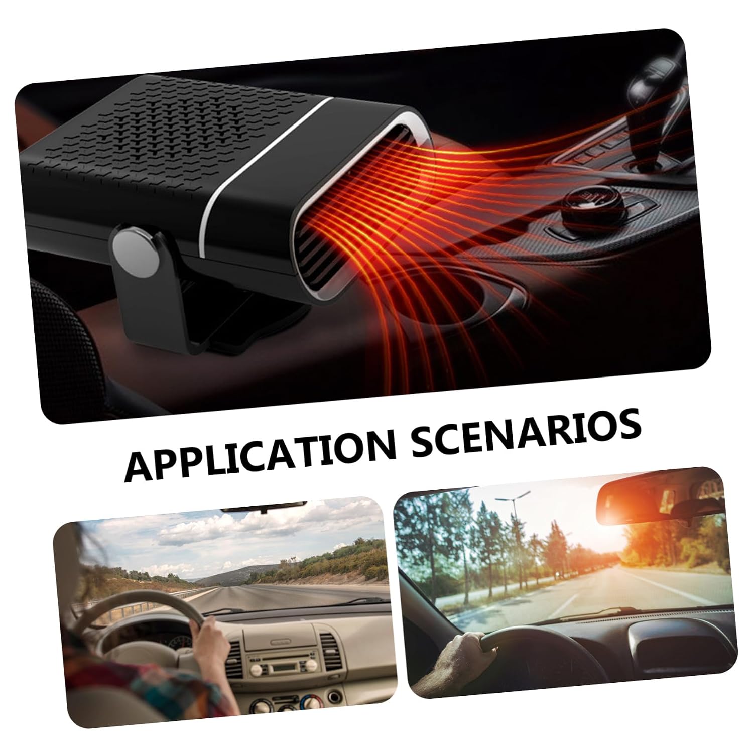 NOLITOY Auto Snow Defogger Car Warmer 150w 12v Portable Vehicle Heater Multi-Angle Adjustment Low Power Consumption Abs Material for Driving in Cold Winter