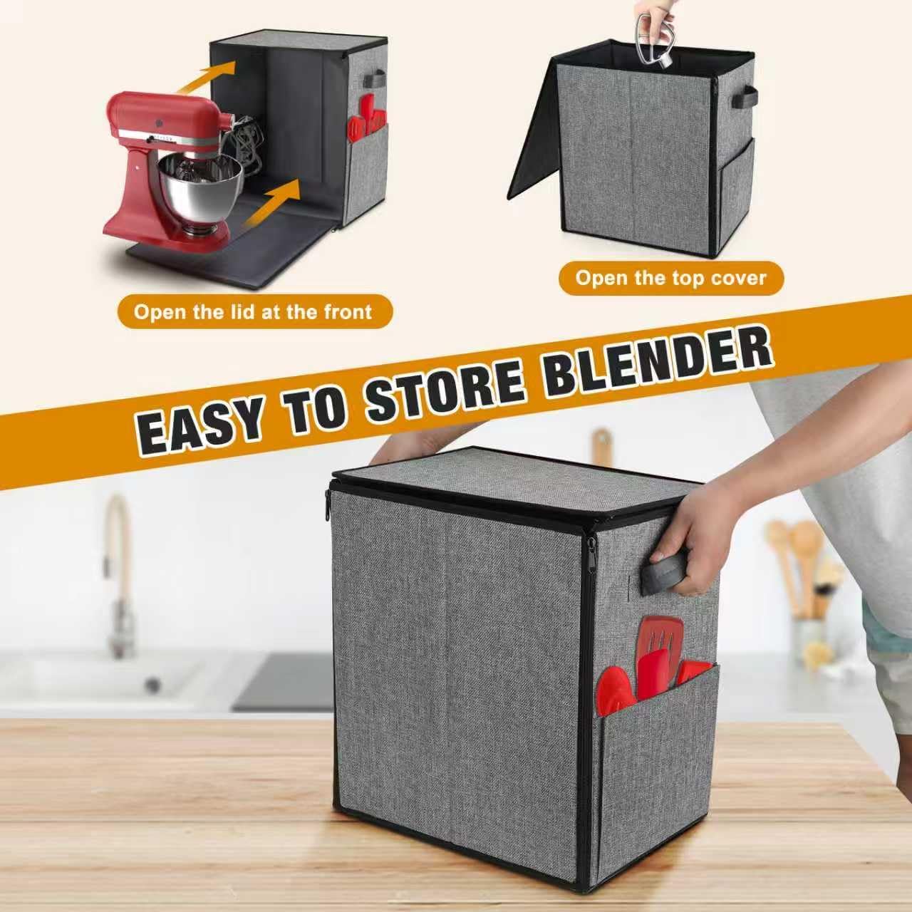 Stand Mixer Cover,Portable Kitchen Mixer Cover, Fits 6/7/8 Quart Mixers with Pockets for Storing Accessories