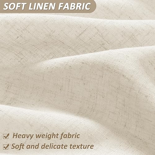 Miniatura 2 de BOODII Cortina de ducha de lino neutro, cortina de ducha de estilo bohemio con ganchos, decoración de baño, tela de arpillera ponderada negra, tela