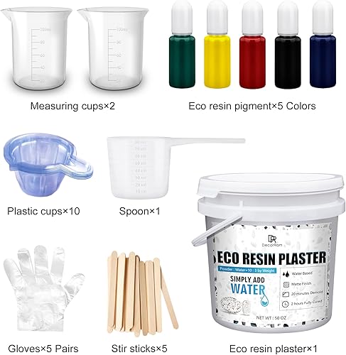 Miniatura 2 de Polvo de fundición de resina ecológica, 50 onzas  49.38 oz de polvo de yeso curado rápido para principiantes, 20  30 minutos desmoldado, fácil de