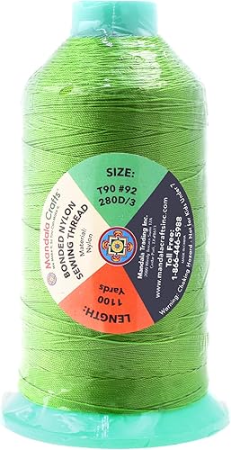 Miniatura 418 de Mandala Crafts Hilos de coser resistentes de nailon consolidado, hilo para tejer jeans de cuero, hilos de tapicería marina al aire libre, Beige