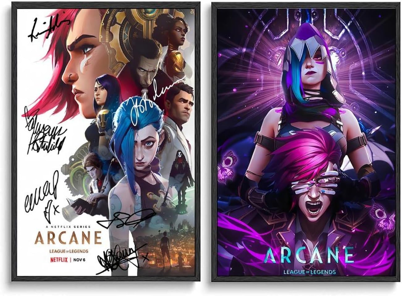 BBLKDZTX Arcane LOL Game Poster (Set Of2) Unframed Canvas Posters For Bedroom Aesthetic Wall Art Posters & Prints Unframed 12x18inch(30x45cm) Style