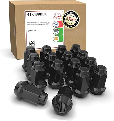 Wheel Accessories Parts 16 tuercas de rosca M10x1.25 Bulge Bellota de 1.26 pulgadas de largo, color negro, hexagonal de 0.551 in para Artic Cat