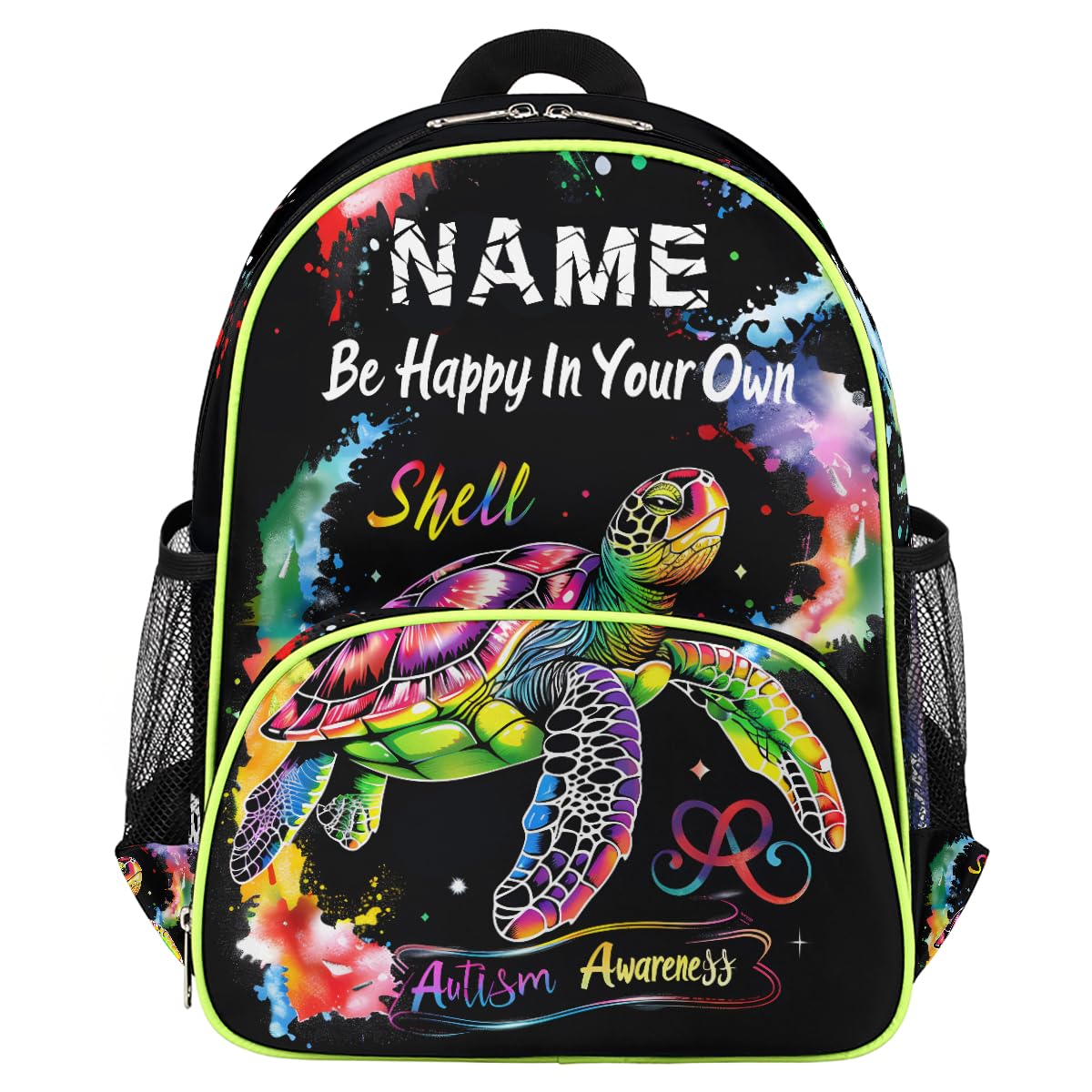 cfpolar Custom Kids Backpack for Boys Girls, Autism Awareness Personalized Name Toddler Backpack 14.2 Inch, Waterproof Casual Daypack Preschool
