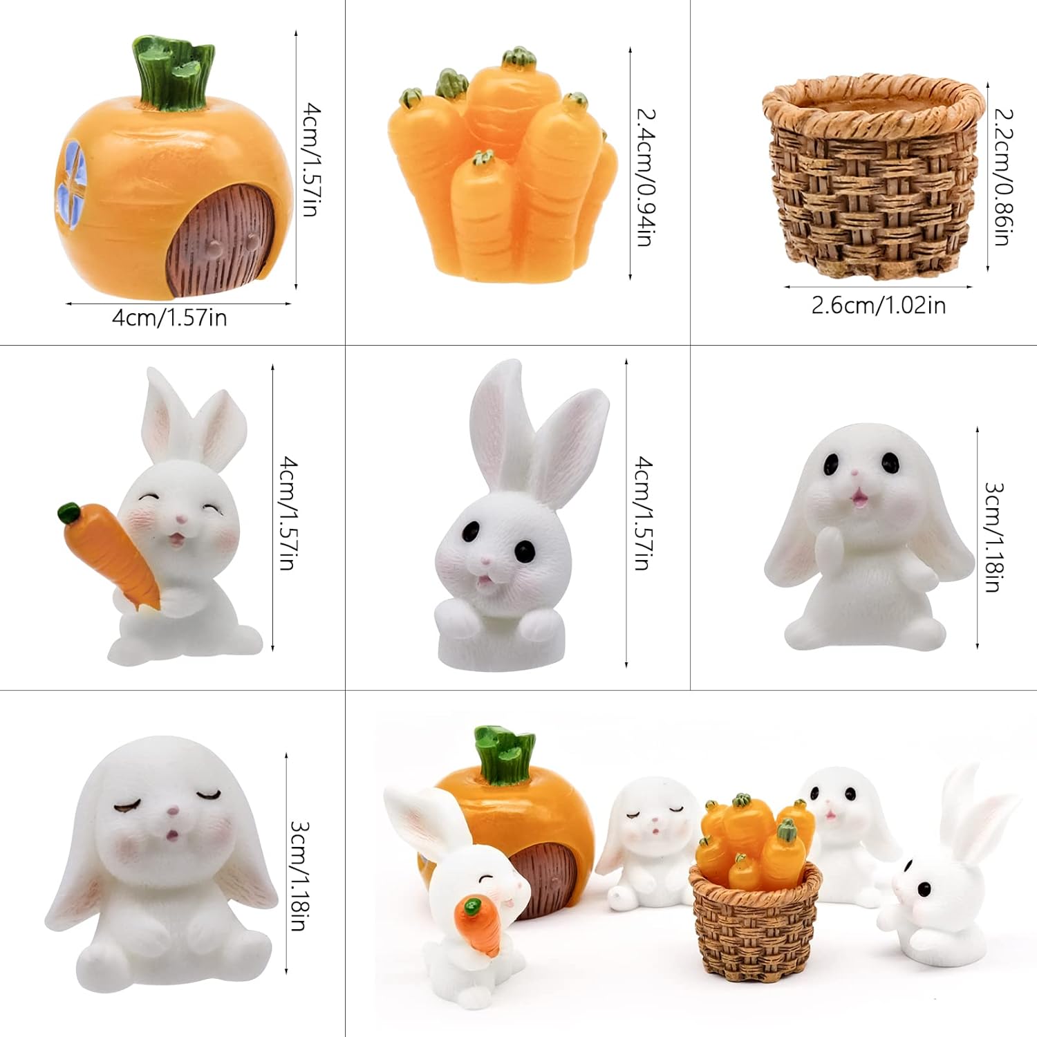 新品 本物 当店在庫だから安心 ミニチュアウサギの置物 フェアリーガーデン ミニアニマル かわいいラディッシュラビット装飾オーナメント 盆栽 多肉植え テラリウム フラワーポット用 7個 Rachelbaptista Com Br
