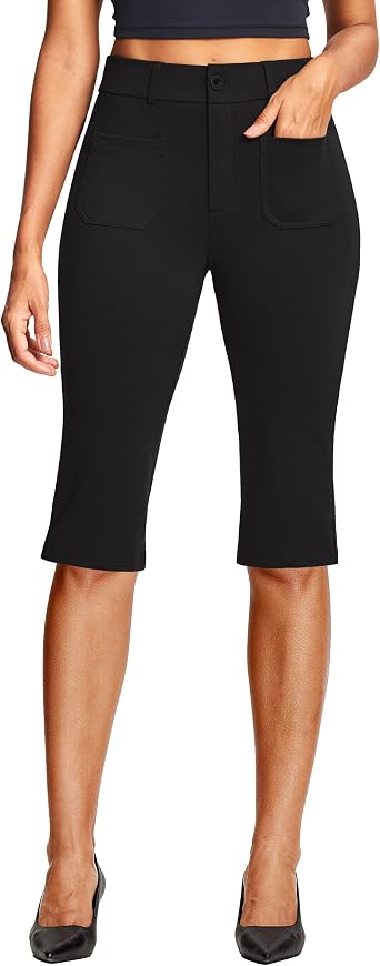 ISEEGZ Petite Capri Pants for Women with Pockets 14"/ 18"