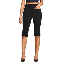 ISEEGZ Petite Capri Pants for Women with Pockets 14"/ 18" | Slim Fit, Elastic Waist, Stretchy, Dressy, Business, Travel, Work, Casual, Summer, Womens Capris