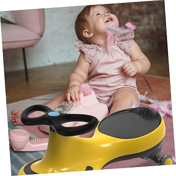 Yardwe Swing Car Steering Wheel Black Toy Car Accessory