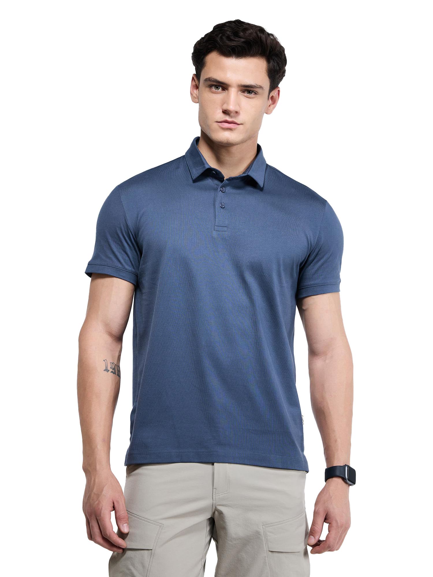 cava Supima Polo T-Shirt for Men | Regular Fit, Ultra-Soft Supima Cotton, Lightweight, Polo Neck, Versatile Style | Casual to Formal Wear-picture-21