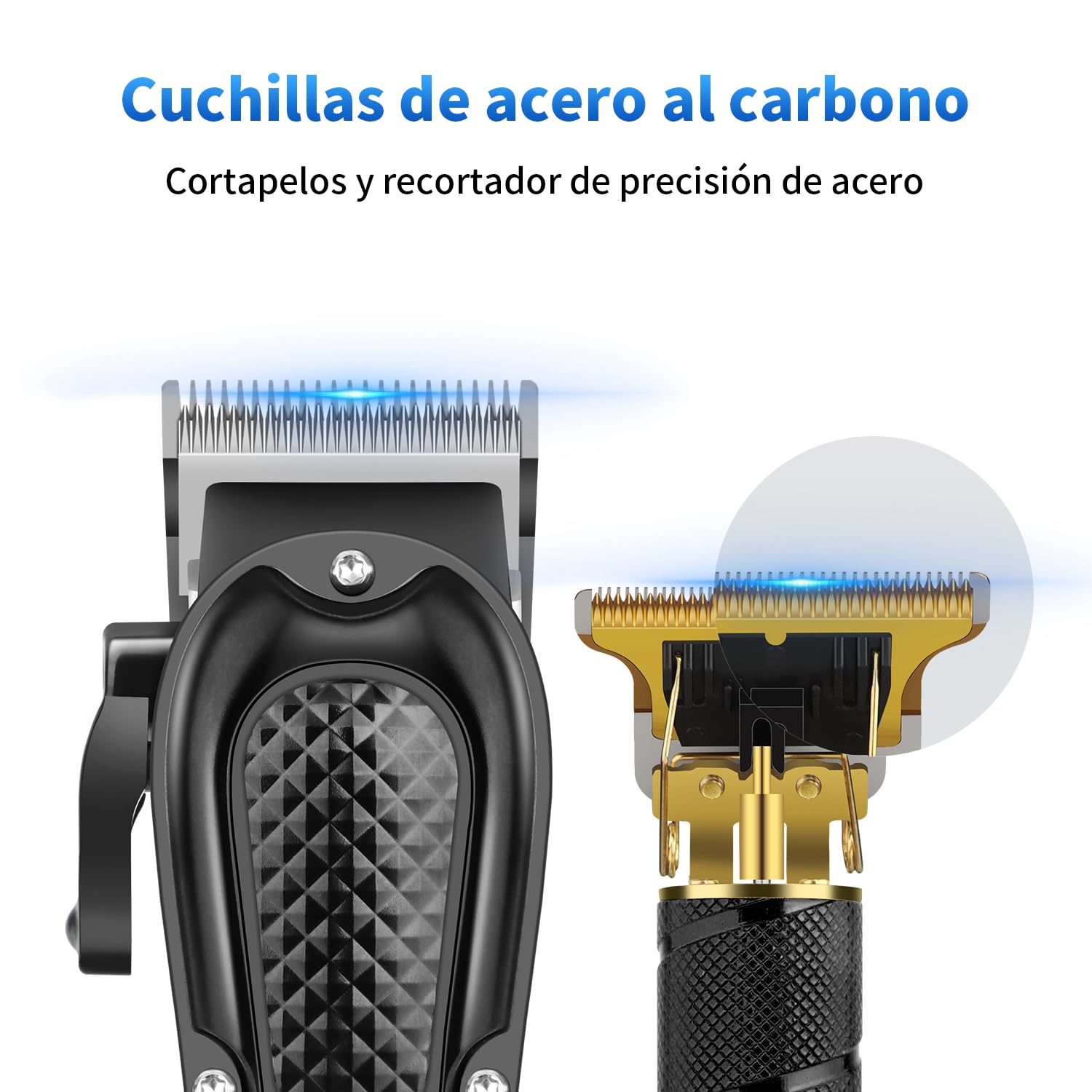 HIENA PRO Maquina de Cortar Pelo Inalámbrico Cortapelos Recortador de Barba Kit Completo 3 Piezas