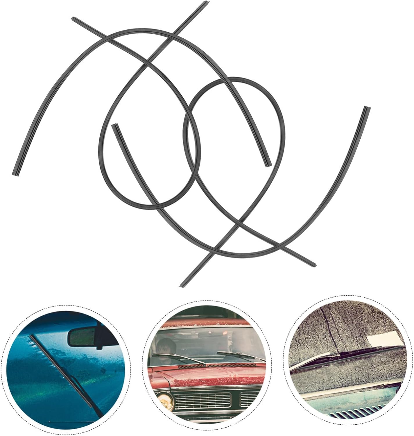 4pcs Windshield Wiper Refills Fit Wiper Strips for Quiet and Clean Wiping Easy Installation and Sturdy Material
