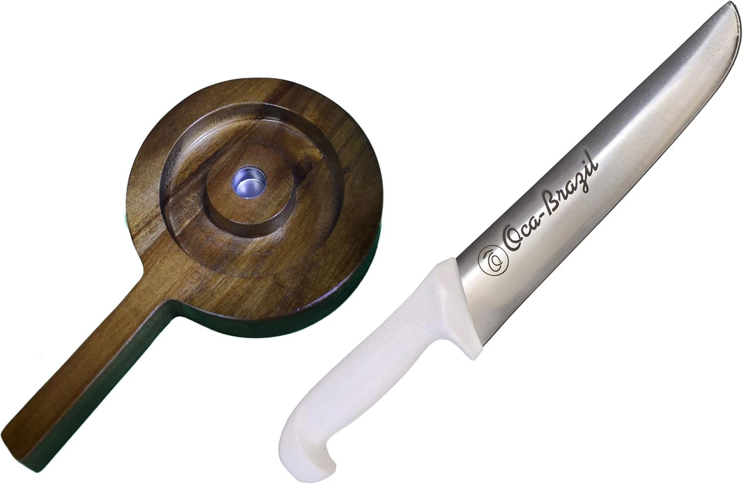 Pampas Combo - Wooden Racket for Skewer + 10" Knife