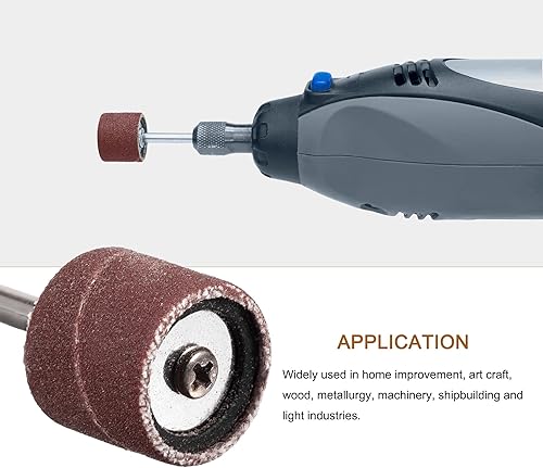 Miniatura 10 de uxcell Juego de 100 piezas de papel de lija de 12 pulgada, grano 80 con 2 mandriles de tambor de 18 pulgadas para herramientas rotativas