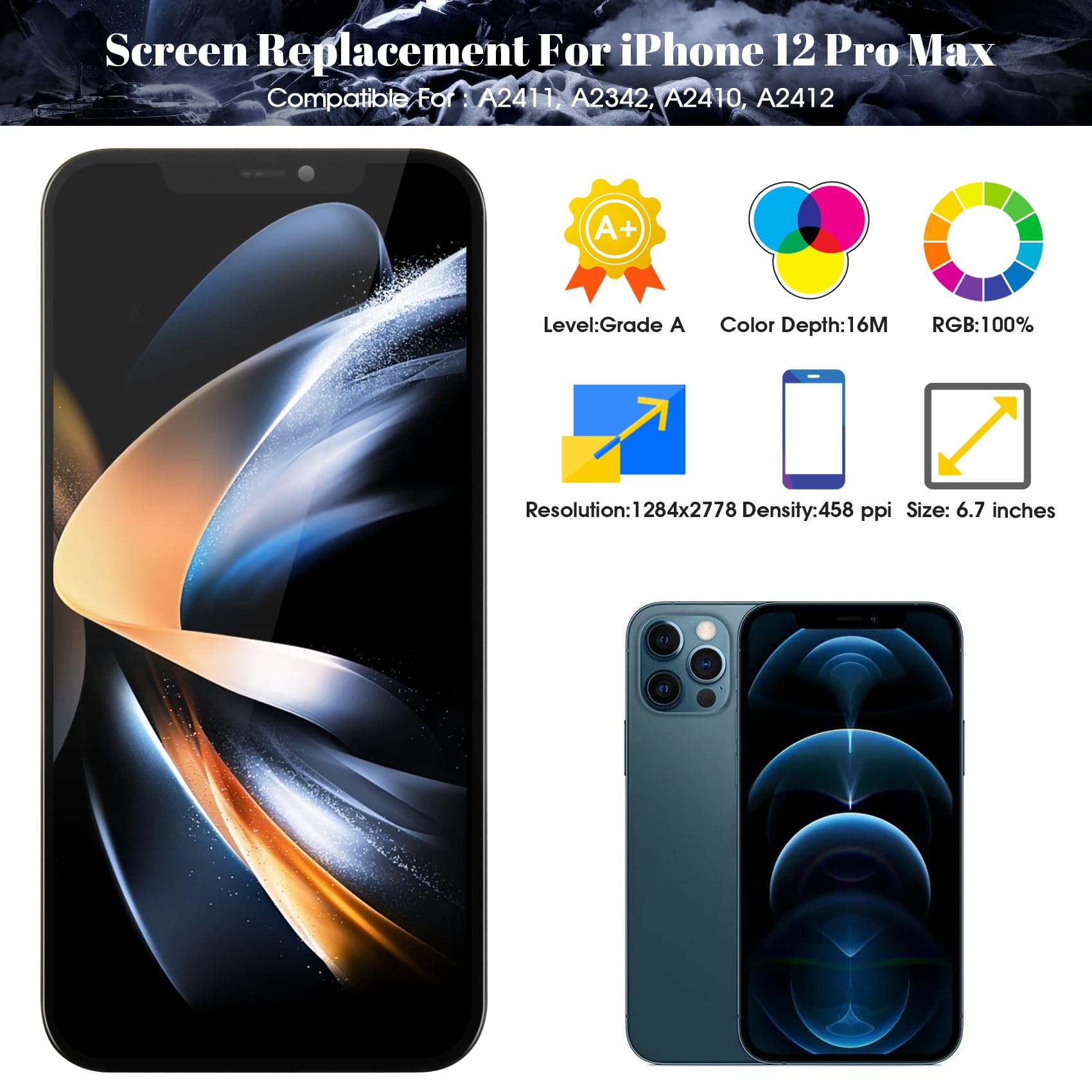 iPhone12 pro max パネル Amazon.co.jp: SRJTEK For iPhone 12 Pro max incell 液晶パネル LCD