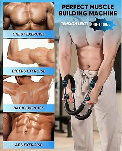 Miniatura 3 de Saker Twister - Entrenador de brazos, equipo de entrenamiento de pecho ajustable de 40 a 100 libras, entrenador de brazo de torsión, fortalecedor de