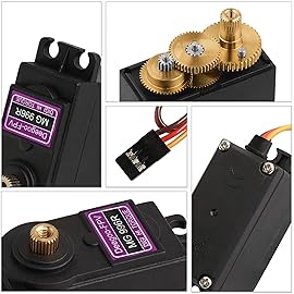 4 Pack MG996R Servo Motor, 55g Fully Copper Gear High Torque Digital Servo Motor Kit for RC Helicopter Car Boat Robot, Control Angle 180