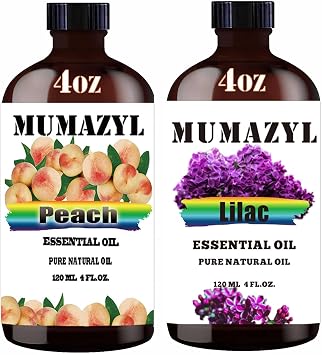 Peach Essential Oil and Lilac Essential Oil 4 Fl Oz 120ML for Diffuser Humidifier Yoga Cleaning DIY Candle Soap Making