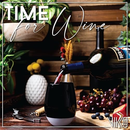 Miniatura 3 de Vikko Copas de vino sin tallo de 14 onzas vaso de vino sin tallo en blanco y negro  Moderno vaso de vidrio para entretenimiento diario e informal