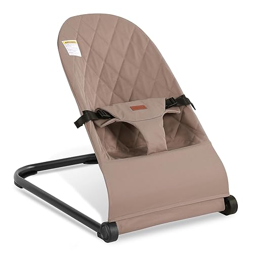 Bouncer para bebé, asiento de gorila portátil para bebés con arnés de seguridad de 3 puntos, asiento ergonómico hinchable, gorila para recién