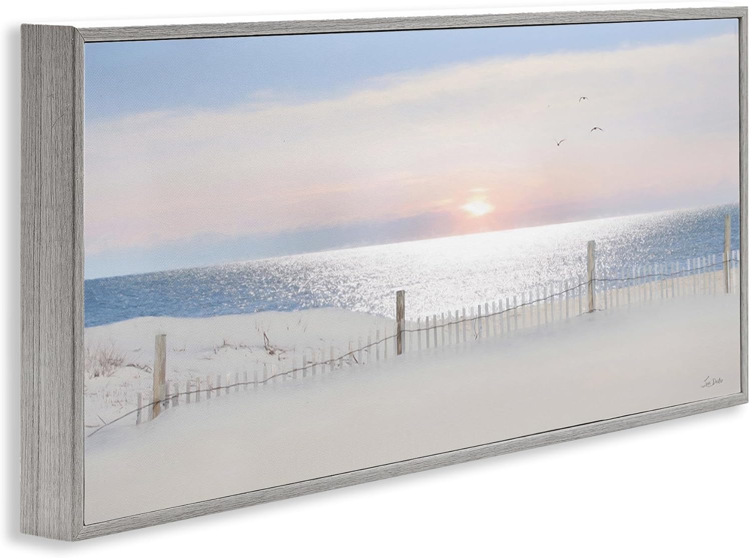 Stupell Industries Fence Along Shore Framed Giclee Art Design by Lori Deiter