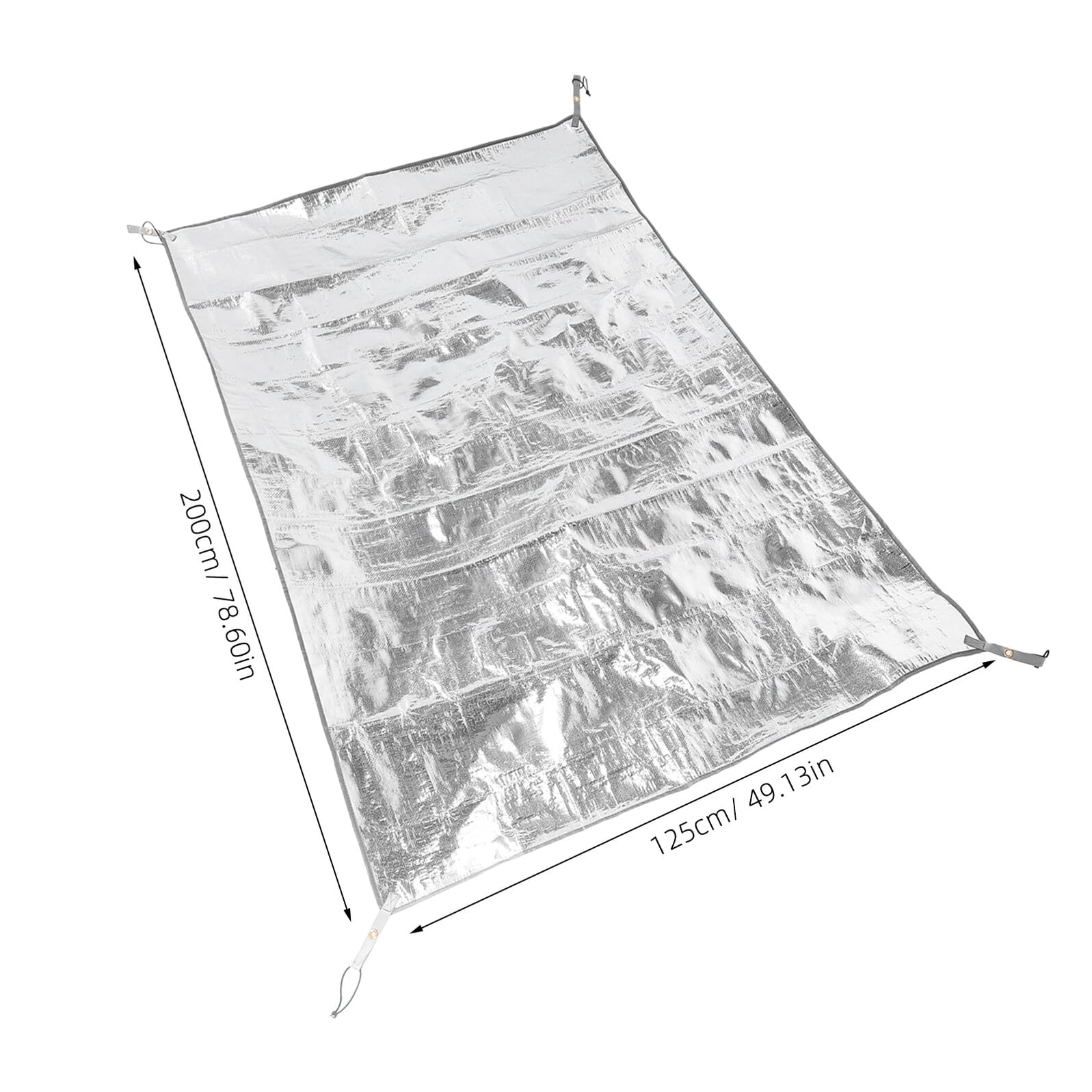 Materassino da Campeggio Isolante in Alluminio 125X200 CM e Termico Tappetino da Picnic Portatile Antisabbia Resistente All’Umidità per Outdoor Spiaggia e Riparo