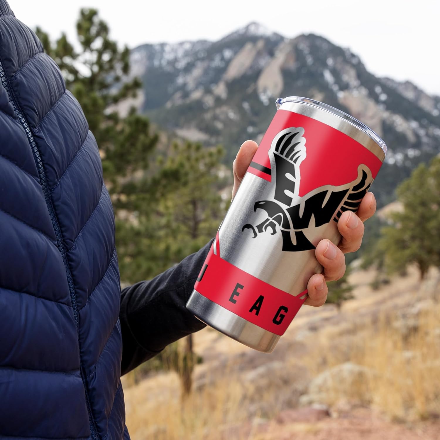 Rico Industries NCAA Eastern Washington Eagles Standard 20oz Stainless Steel Tumbler with Lid - Great For Coffee, Tea, Water or Cocktails - Image 2
