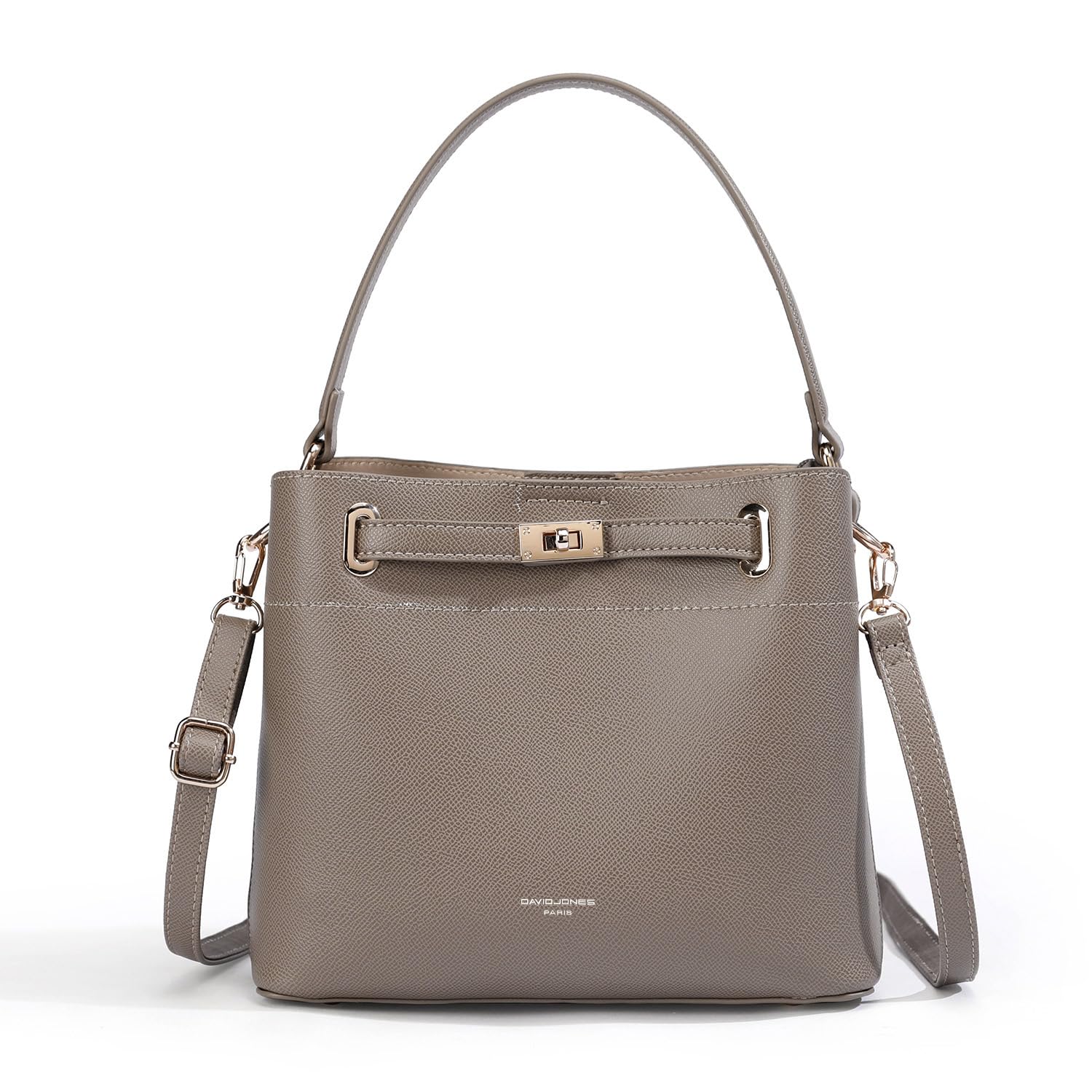 David Jones - Sac à Main Seau Porté Epaule - Sac à Main Bandoulière Taille Moyenne - 3 Compartiments Plusieurs Poches - Elégant Classique Chic Ville Tendance Designer Bucket Bag