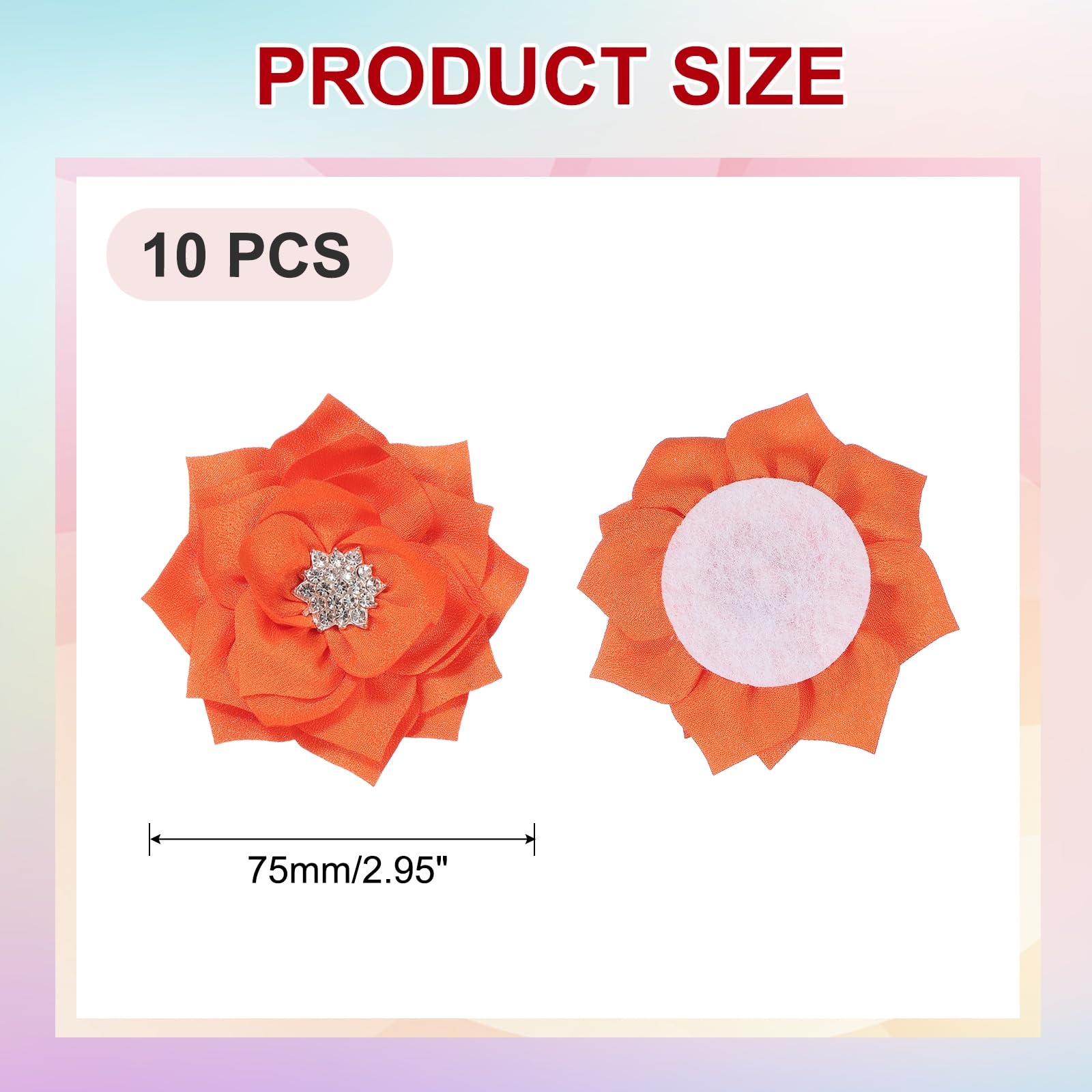 PATIKIL 3 Inch Rhinestone Pearl Chiffon Flower - Image 2