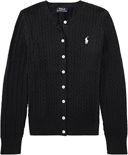 [POLO RALPH LAUREN] ポロ ラルフローレン カーディガン ガールズ レディース キッズ ニット コットン 313543047 (JP, アルファベット, M, Black(005)) [並行輸入品]