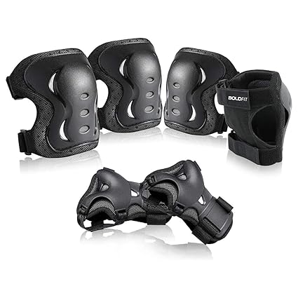 Boldfit Skating Knee Guard & Elbow Pad for Boys, Girls Skating Knee Pad, Elbow Guard, Wrist Guard Kit Protective Knee Guard for Kids, Boys, Men for Safety in Bike Riding, Skating -3Pair Set