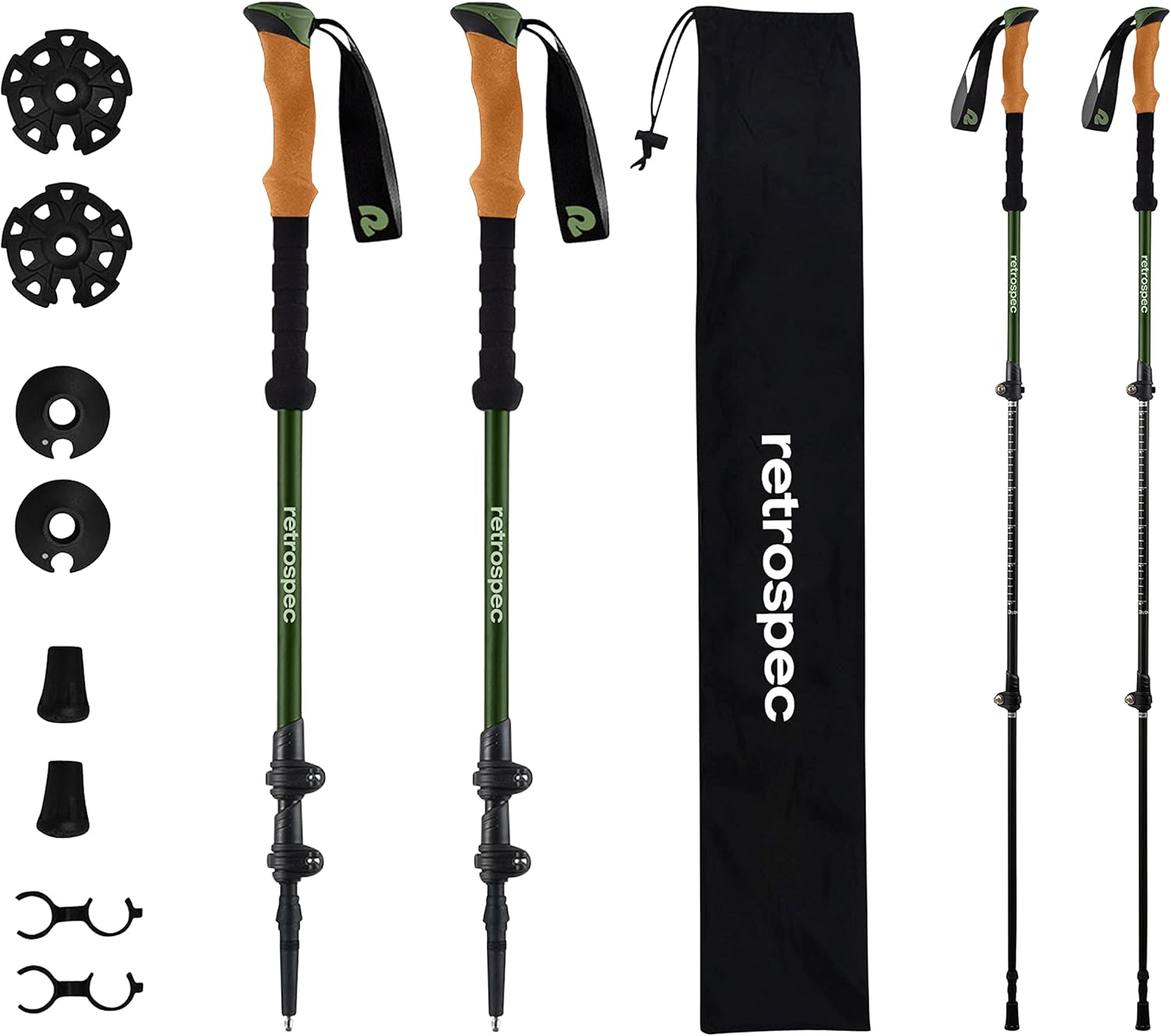 Retrospec High Point Trekking Poles Aluminum 6061 with Cork Grip - Adjustable Lightweight Hiking/Walking Sticks, Altitude Blue (3557) : Everything Else