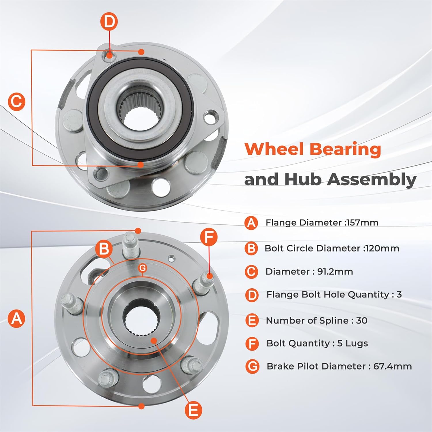 labwork 2Pcs Front Wheel Hub Bearings Replacement for Chevy Equinox Malibu Replacement for GMC Terrain 2010-2017 513288