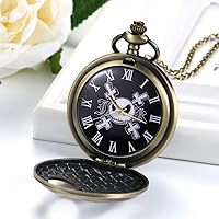 Vista 2 de JewelryWe Nightmare - Reloj de bolsillo navideño con diseño de calavera y cuarzo, para Navidad
